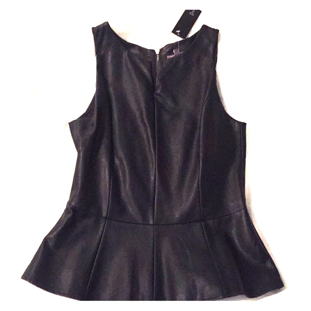 Vegan leather peplum top